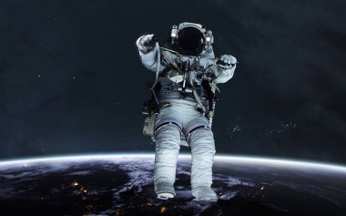 Dünya yörüngesindeki astronot. Fevkalade bilim kurgu.