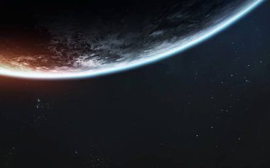Uzay sanatı. Uzayın keşfi. Fevkalade bilim kurgu canlandırması. Bu görüntünün elementleri NASA tarafından desteklenmektedir