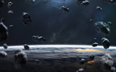 Astroidler Dünya yörüngesinde. Bu resim fırınının ögeleri