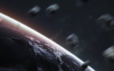 Göktaşı yağmuru, gezegenin yakınında göktaşları. Bu İm ögeleri