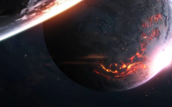 Deep Space Planeten, awesome Science-Fiction-Tapete, kosmische la — Stockfoto