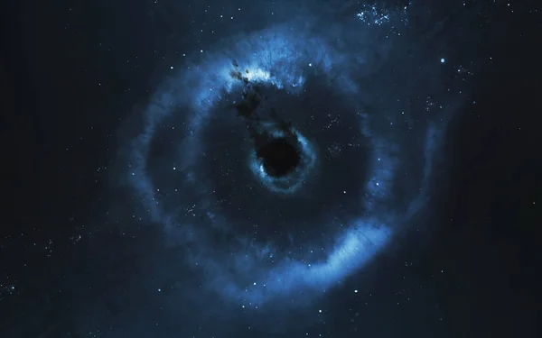 Un buco nero. Un tunnel spaziale. Arte fantascientifica. Elementi di questo imag — Foto Stock