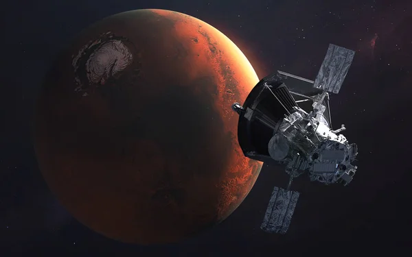 Exploración de Marte, Planeta del Sistema Solar. Misión InSight. E — Foto de Stock