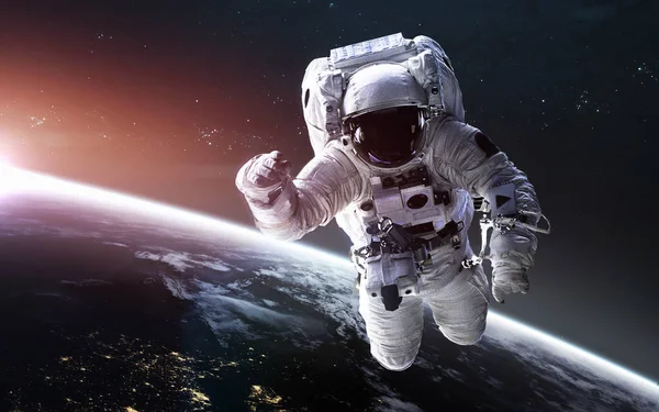 Bekijk onze planeet vanuit een baan om het internationale ruimtestation Iss., — Stockfoto