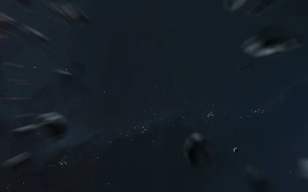 Vista de dentro do campo de asteróides, imagem de ficção científica. Elementos — Fotografia de Stock