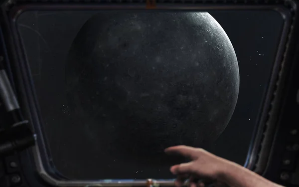 Mercúrio. Sistema solar altamente detalhado do pórtico da nave espacial. E — Fotografia de Stock