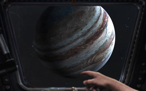 Júpiter. Sistema solar altamente detalhado do pórtico da nave espacial. E — Fotografia de Stock