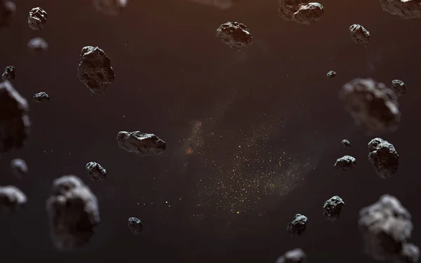 Πεδίο αστεροειδών, μετεωρίτες. Στοιχεία αυτής της εικόνας που παρέχονται από — Φωτογραφία Αρχείου