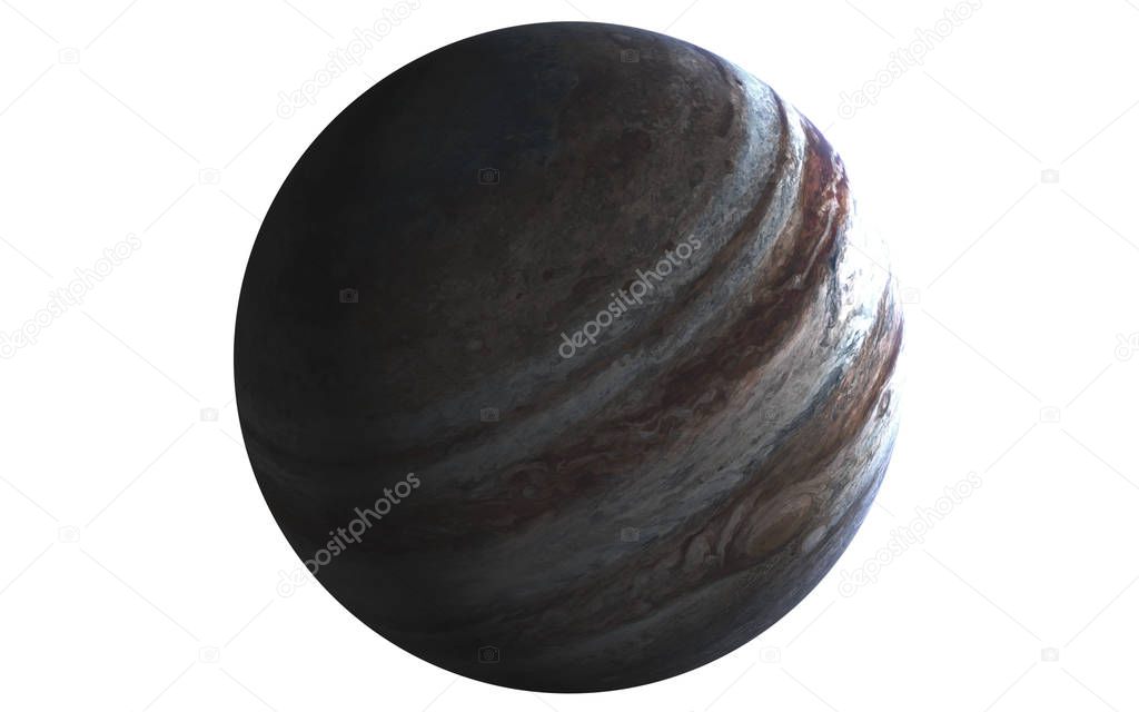 Jupiter. Highly detailed solar system planet render isolated on 