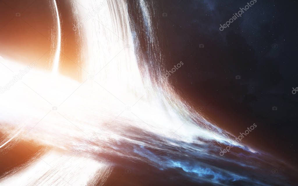 Black hole. Event horizon. Elements of this image furnished by N