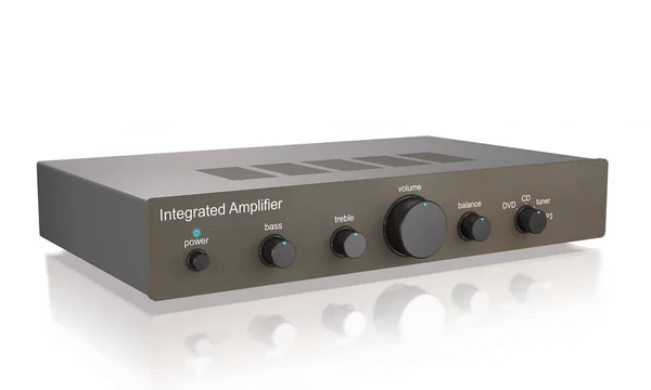 Amplificateur de puissance intégré audio (illustration 3d) ). — Photo