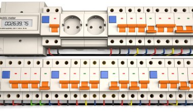 (3d çizim otomatik elektrik bileşenleri önünde görüntülemek).