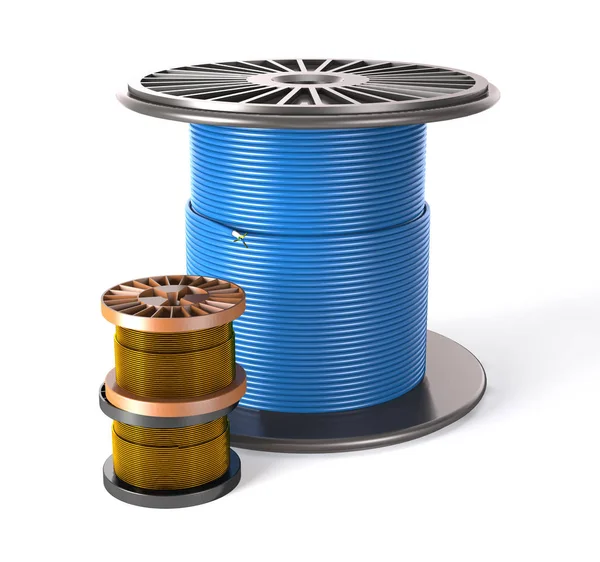 Cable is on the reel (3d rendering). — Stock Photo, Image