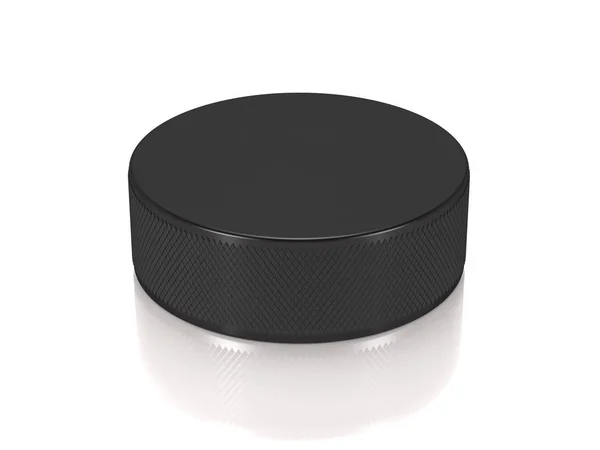 Hockeypuck op ijs (3d illustratie). — Stockfoto