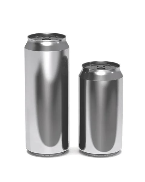Large and small beer cans (3d illustration). — Stock Photo, Image