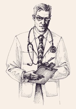 Doktor portre çizim