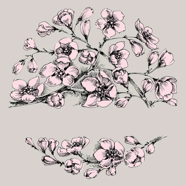 Marco floral con espacio para texto — Archivo Imágenes Vectoriales