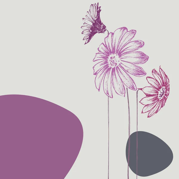 Bellissimo disegno dei fiori — Vettoriale Stock