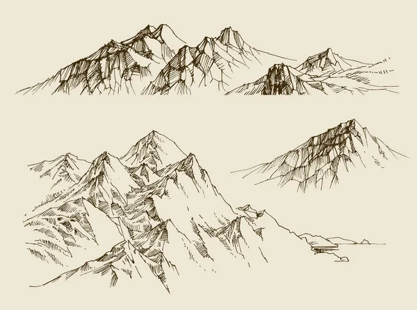 Mountains ranges set — Stock Vector