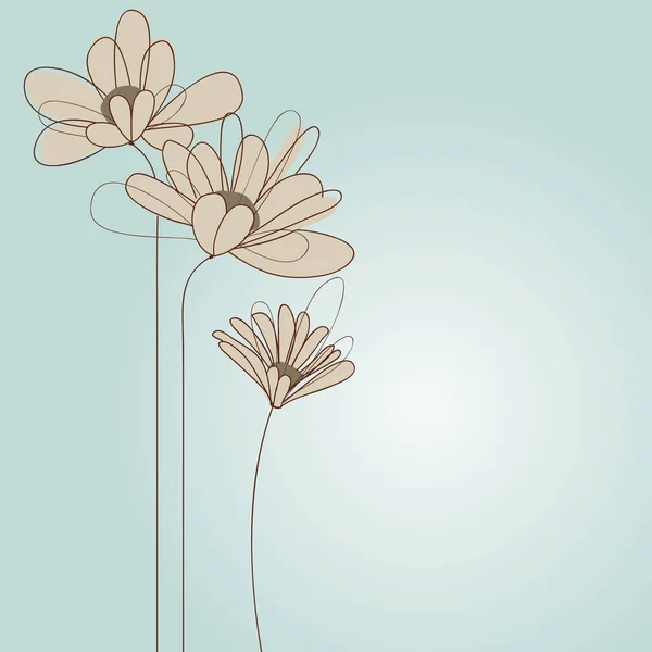 Carte de voeux florale délicate pour anniversaire, mariage, printemps — Image vectorielle