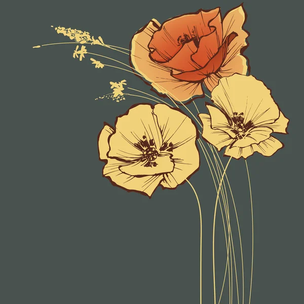 Tarjeta de felicitación floral — Archivo Imágenes Vectoriales