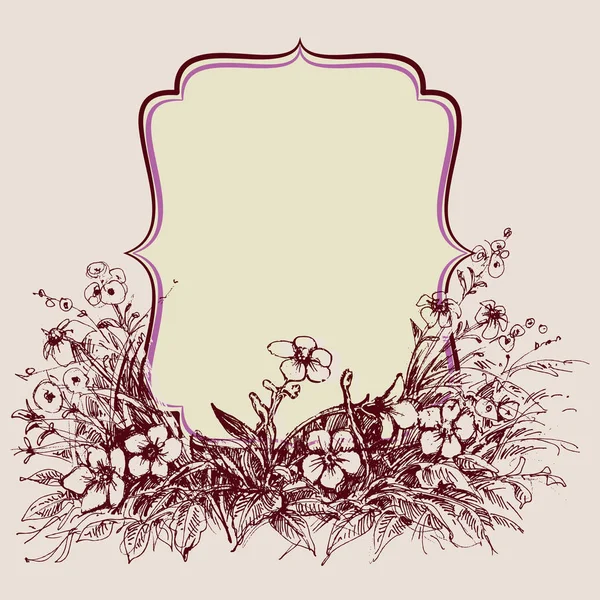 Vintage floral frame, space for text — Stock Vector