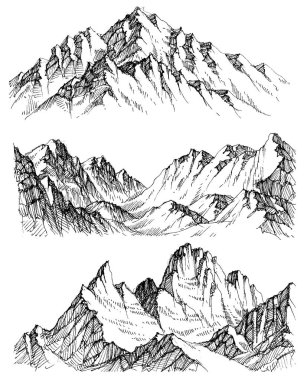 dağlar set vektör