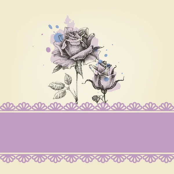Mignonnes roses bébé douche — Image vectorielle