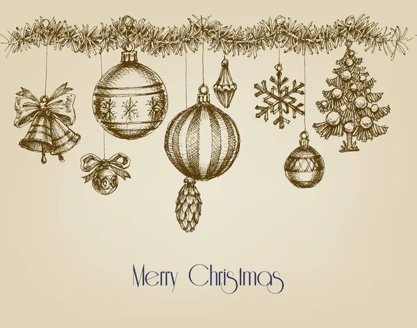 Ornements de Noël vintage — Image vectorielle