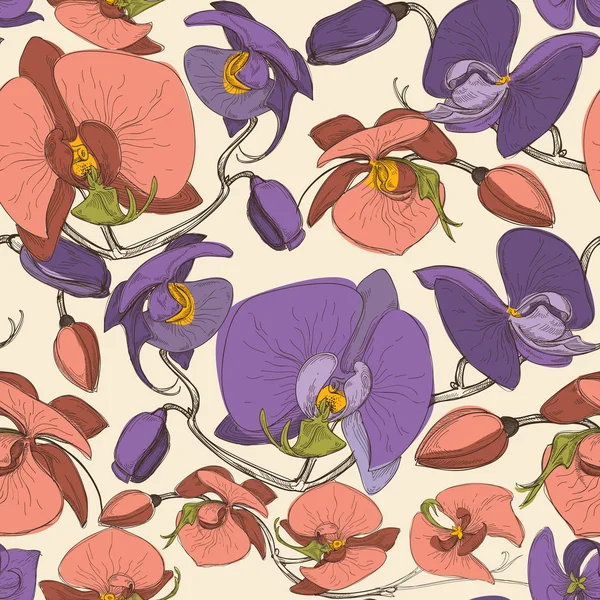 Motif floral sans couture — Image vectorielle