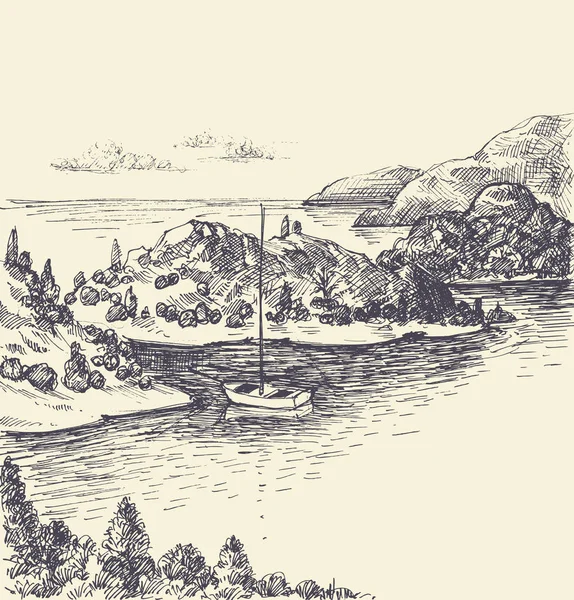 Dessin du Golfe, vue du dessus — Image vectorielle