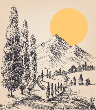 Cypress yol. Küçük kırsal yolu