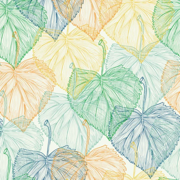 Kleurrijke blad naadloze patroon — Stockvector