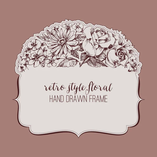 Vintage Style Floral Frame — Stock Vector