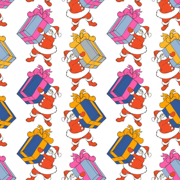 Cartoon Santa Claus seamless pattern — Stock vektor