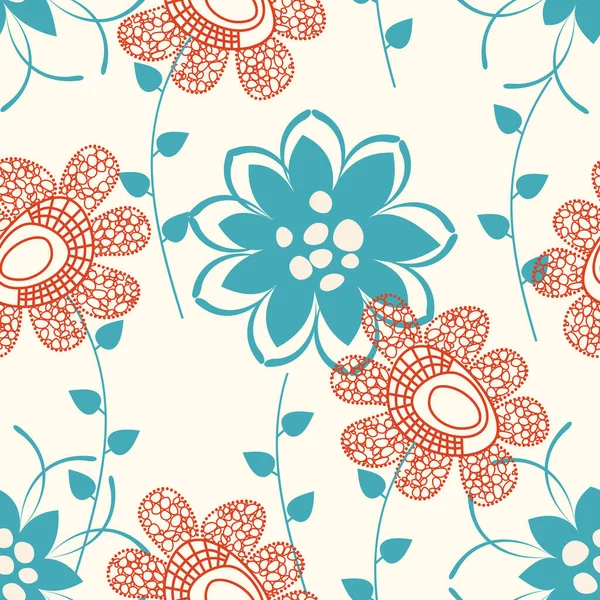 Patrón Fondo Sin Costura Floral Diseño Flores Coloridas Abstractas — Vector de stock