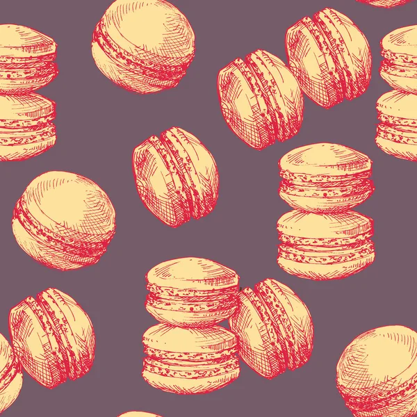 Süßigkeiten Nahtlose Muster Kuchen Macaron Designelemente — Stockvektor