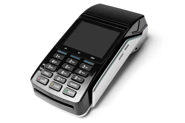 POS payment terminal isolated on white — Stock Photo, Image