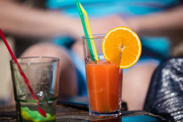 Alcohol orange daiquiri and mint cocktail — Stock Photo, Image