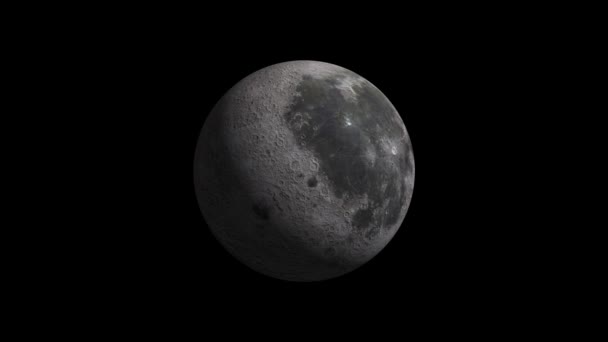 Vue de l'espace sur la lune, 360 degrés rotatifs.Voie lactée en arrière-plan. Boucle sans couture avec jour et nuit .