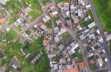 Küçük bir latin kasaba kentsel Rooftops havadan görünümü