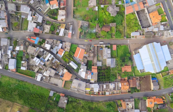 Veduta aerea del centro verso, Banos, Ecuador — Foto Stock