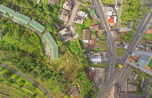 Aerial view of a town of Tungurahua Province — Stock Photo, Image