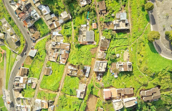 Γειτονιά στα νότια του Κίτο αεροφωτογραφιών — Φωτογραφία Αρχείου