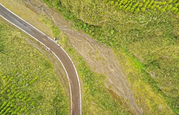 Country Side Road Building Progress Aerial — Stock Photo, Image