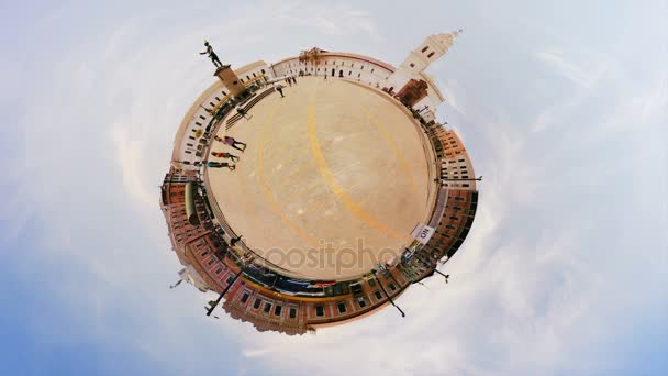 Polar Panorama Iglesia Santo Domingo Plaza Quito Ecuador — Stock Video