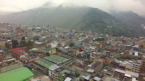 Observeren Van Uitzicht Bergen Banos Agua Santa Tungurahua Provincie Zuid — Stockvideo