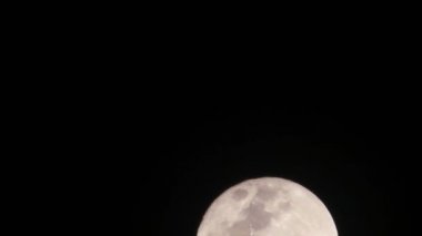 Detaylı bir bulutsuz gökyüzünde gece görünen dolunay