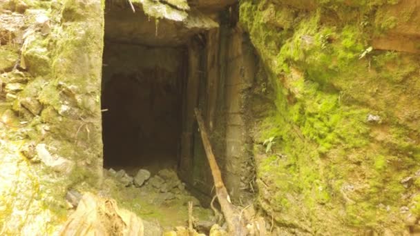 Walking Away Artisanal Gold Mine Entrance Ecuadorian Andes Mining Area — стоковое видео