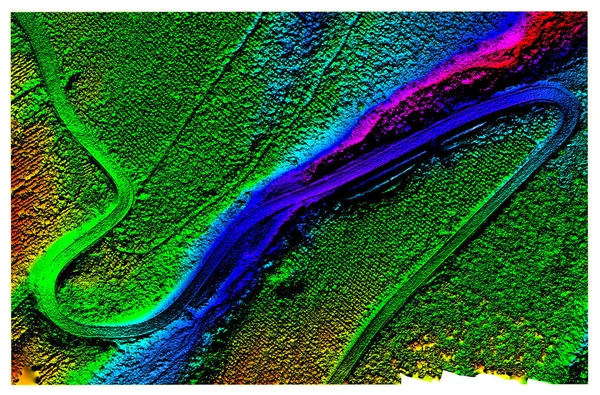 Digital Elevation Model Representing Geological Anomalies Orthorectified Drone Aerial